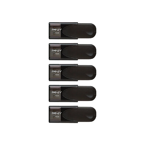 PNY Attaché 4 - 16 Go - Noir - Lot de 5