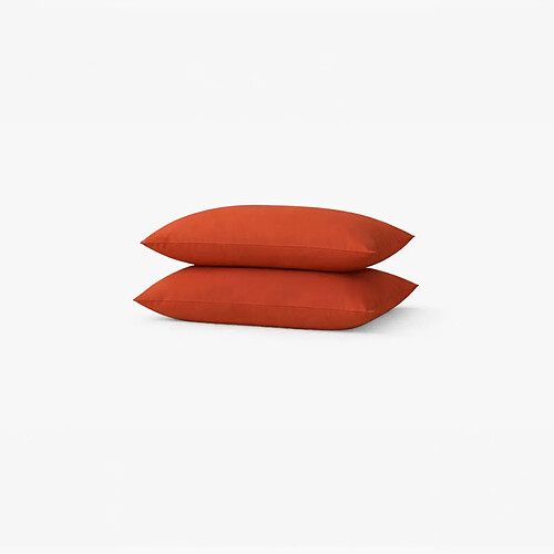 A demain Taie d'oreiller en Percale de coton bio - 50 x 75 cm - Rouille