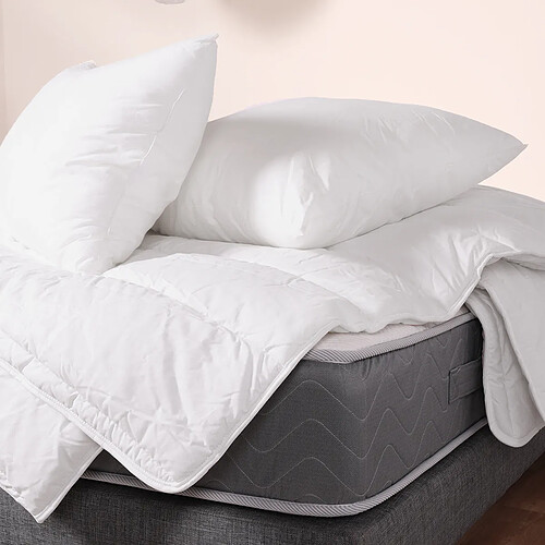 A Demain Pack couette + oreillers carrés en coton biologique, DOUX