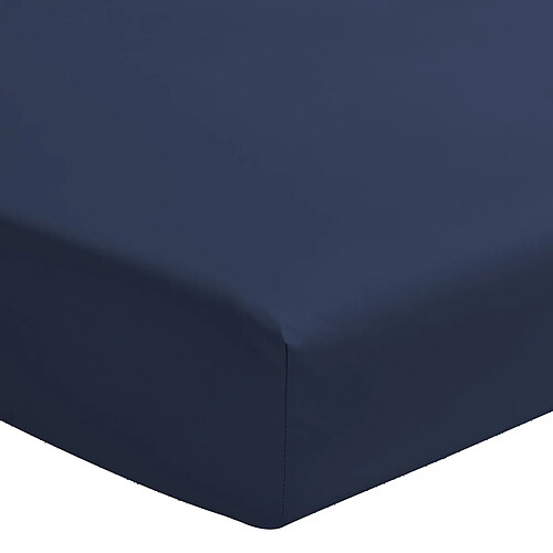 A demain Drap housse en Satin de coton - 90 x 190 cm - Bleu marine