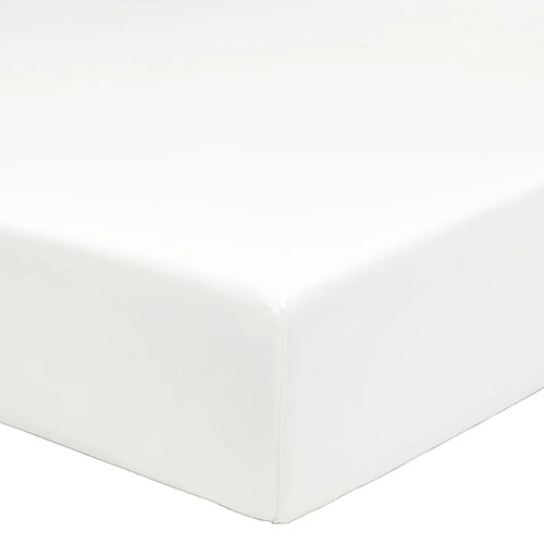 A demain Drap housse en Percale de coton bio - 160 x 200 cm - Blanc