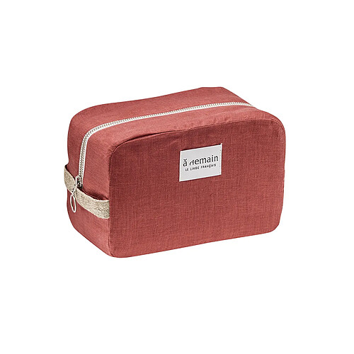 A Demain Trousse de toilette unie en lin, LIN TERRE CUITE