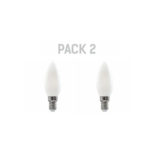 Silver Electronics Pack de 2 Ampoules LED Bougie C35 filament Crystal Frost Classe A E14 485lm 2,3W 6000K