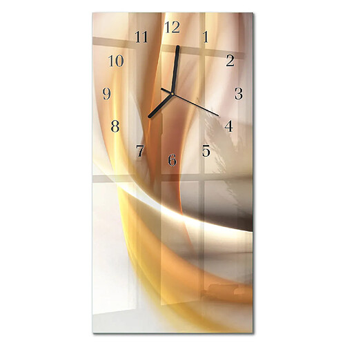 Tulup Horloge murale verre trempé - Noir
