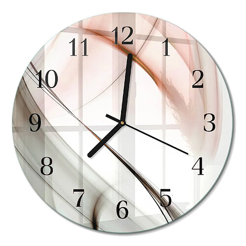 Tulup Horloge murale verre trempé - Noir