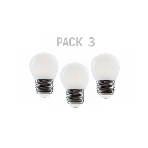 Silver Electronics Pack x3 Ampoule LED Sphérique G45 filamento Crystal Frost A Class E27 485lm 2,3W 4000K