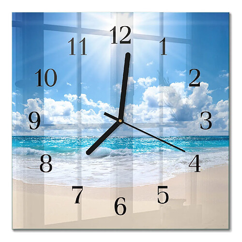 Tulup Horloge murale verre trempé – Noir