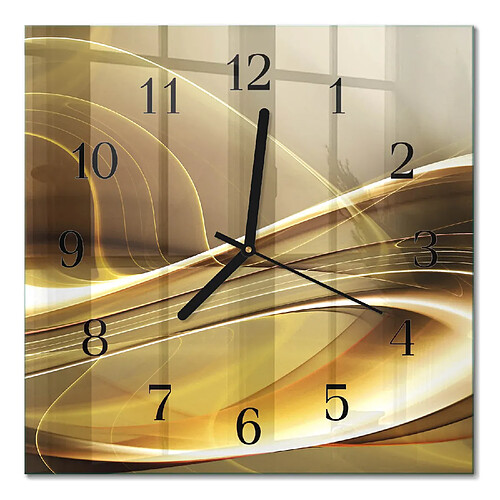 Tulup Horloge murale quartz verre trempé - Noir