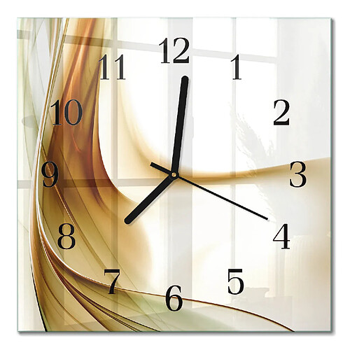 Tulup Horloge murale verre trempé - Noir