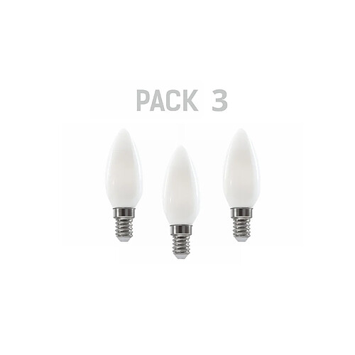 Silver Electronics Pack de 3 Ampoules LED Bougie C35 filament Crystal Frost Classe A E14 485lm 2,3W 4000K