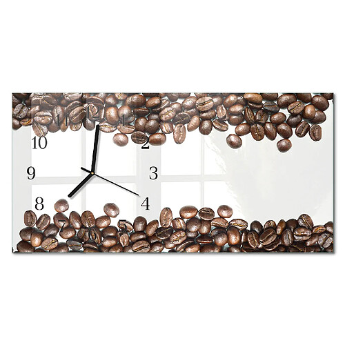 Tulup Horloge murale verre trempé - Noir