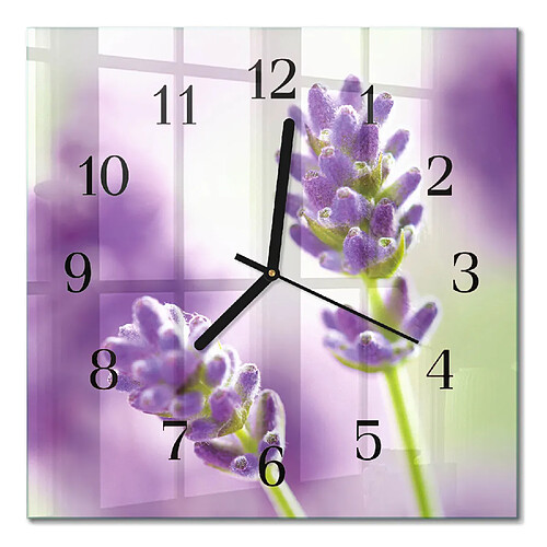 Tulup Horloge murale verre trempé - Noir