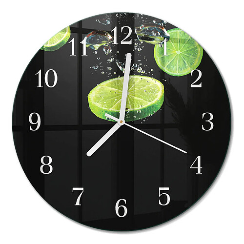 Tulup Horloge murale quartz verre - Blanc