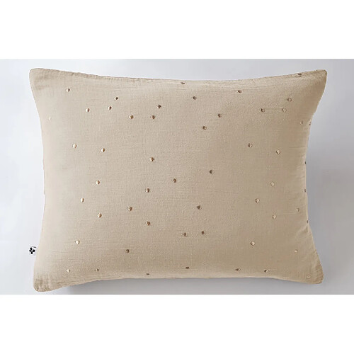 L'Effet Papillon Taie d'oreiller Pois Doré Déco "Gaïa Chic" 60 x 60 cm & 50 x 70 cm "Gaze de Coton" l'Effet