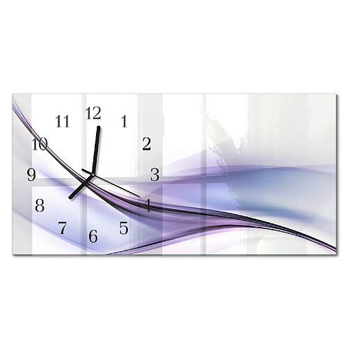 Tulup Horloge murale verre trempé - Noir