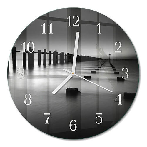 Tulup Horloge murale en verre Mer à Hawaï - Blanc