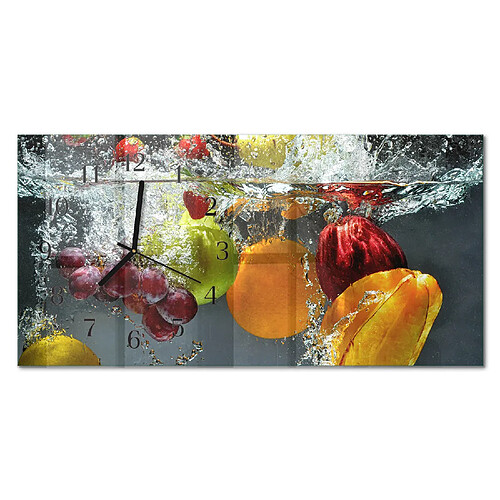 Tulup Horloge murale en verre – Noir