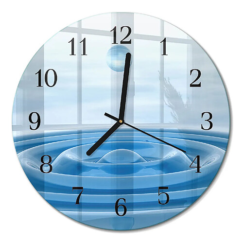 Tulup Horloge murale quartz verre trempé - Noir