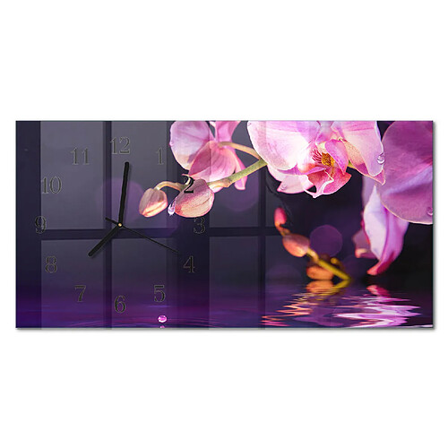 Tulup Horloge murale en verre - Noir