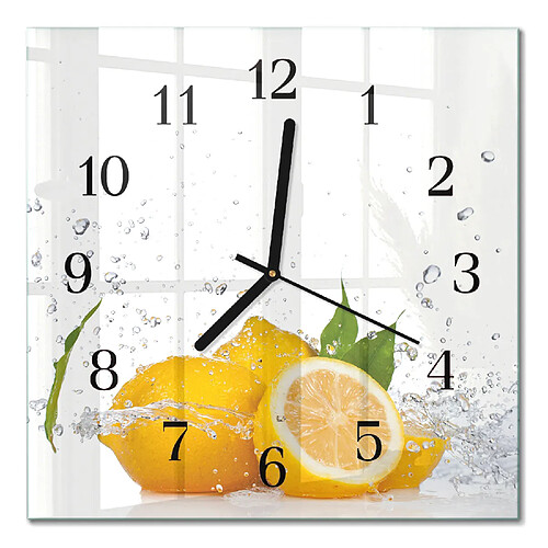 Tulup Horloge murale en verre - Noir