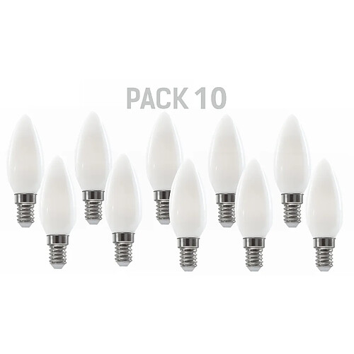 Silver Electronics Pack de 10 Ampoules LED Bougie C35 filament Crystal Frost Classe A E14 485lm 2,3W 3000K