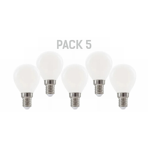 Silver Electronics Pack x5 Ampoule LED Sphérique G45 filamento Crystal Frost A Class E14 485lm 2,3W 6000K