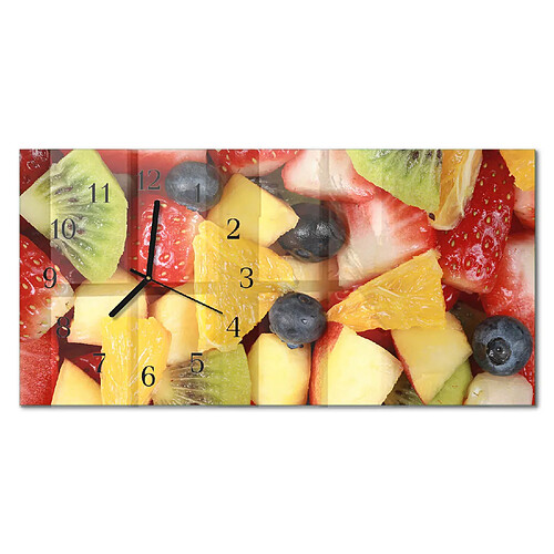 Tulup Horloge murale verre trempé - Noir