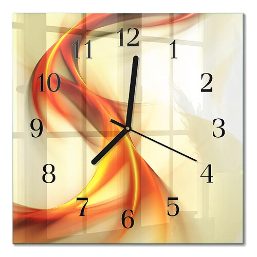Tulup Horloge murale verre trempé - Noir