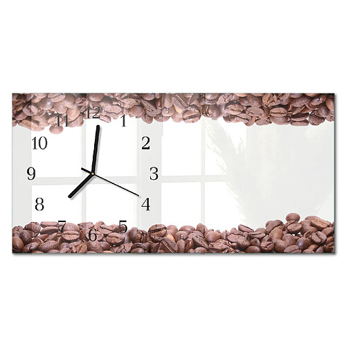 Tulup Horloge murale verre trempé - Noir