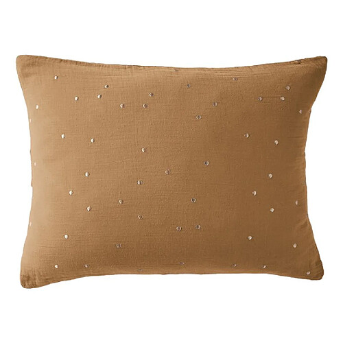 L'Effet Papillon Taie d'oreiller Pois Doré Déco "Gaïa Chic" 60 x 60 cm & 50 x 70 cm "Gaze de Coton" l'Effet