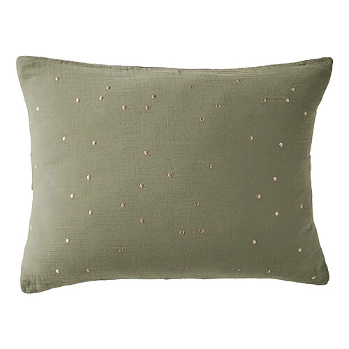L'Effet Papillon Taie d'oreiller Pois Doré Déco "Gaïa Chic" 60 x 60 cm & 50 x 70 cm "Gaze de Coton" l'Effet