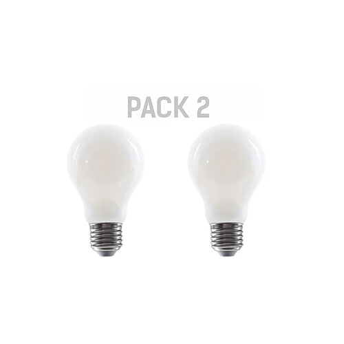 Silver Electronics Pack x2 Ampoule LED Standard A60 filamento Crystal Frost A Class E27 1521lm 7,2W 6000K