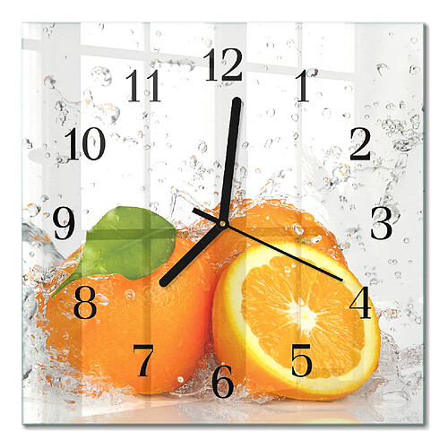 Tulup Horloge murale verre trempé - Noir