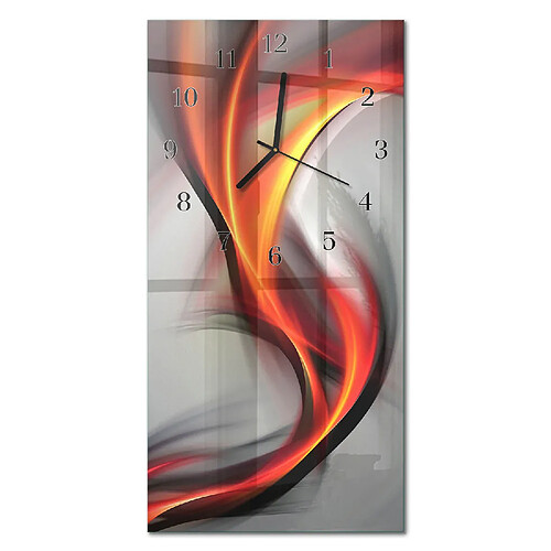 Tulup Horloge murale en verre trempé - Noir