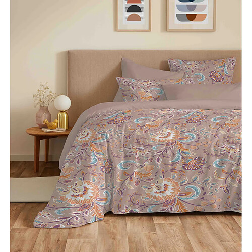 Coton Pur Pack complet housse de couette réversible "Vanessa" 6 pièces pour lit 180 x 200 "King Size"