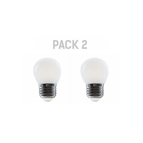 Silver Electronics Pack x2 Ampoule LED Sphérique G45 filamento Crystal Frost A Class E27 485lm 2,3W 4000K