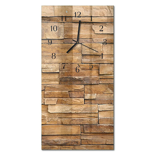 Tulup Horloge murale verre trempé - Noir
