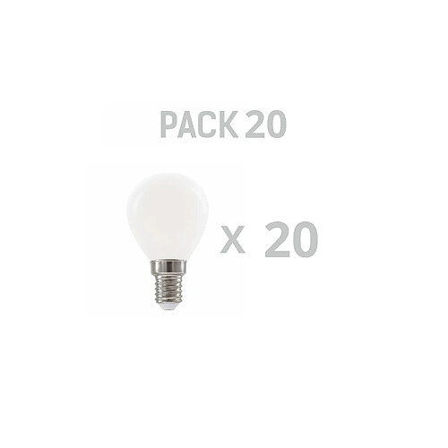 Silver Electronics Pack x20 Ampoule LED Sphérique G45 filamento Crystal Frost A Class E14 485lm 2,3W 4000K