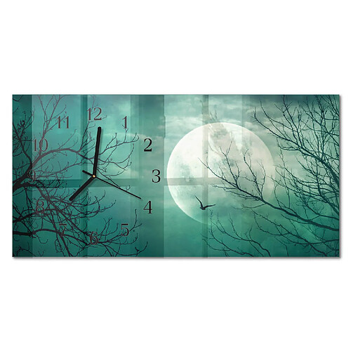 Tulup Horloge murale Moon Glass - Noir