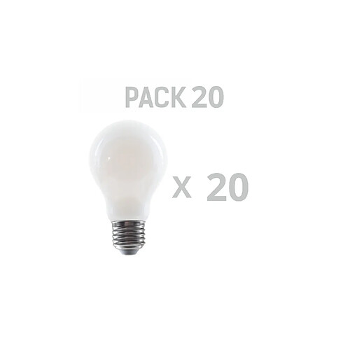 Silver Electronics Pack x20 Ampoule LED Standard A60 filamento Crystal Frost A Class E27 1521lm 7,2W 6000K