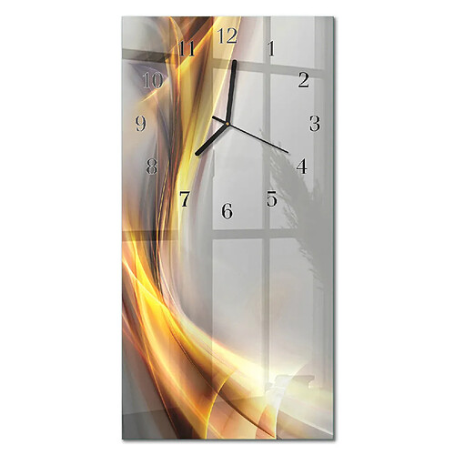 Tulup Horloge murale verre trempé - Noir