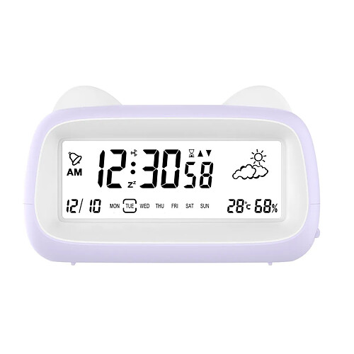 Inf Horloge digitale chat - Pourpre