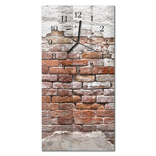 Tulup Horloge murale verre brique - Noir