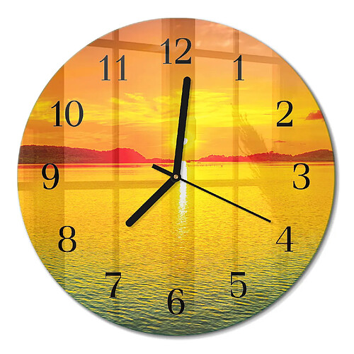 Tulup Horloge murale en verre - Noir