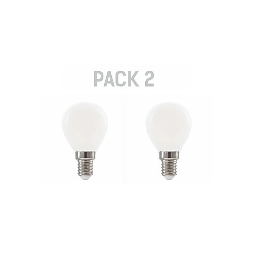 Silver Electronics Pack x2 Ampoule LED Sphérique G45 filamento Crystal Frost A Class E14 485lm 2,3W 3000K