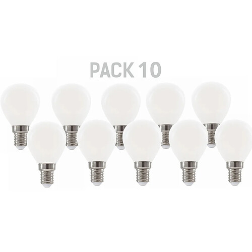Silver Electronics Pack x10 Ampoule LED Sphérique G45 filamento Crystal Frost A Class E14 485lm 2,3W 4000K