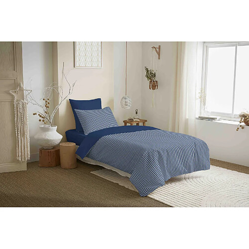 Coton Pur Pack complet housse de couette réversible "Vanessa" 4 pièces pour lit 90 x 190 Gabrielle Ma