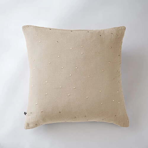L'Effet Papillon Taie d'oreiller Pois Doré Déco "Gaïa Chic" 60 x 60 cm & 50 x 70 cm "Gaze de Coton" l'Effet