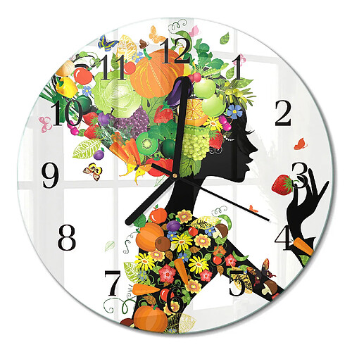 Tulup Horloge murale en verre - Noir