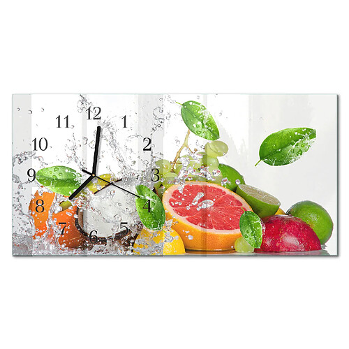 Tulup Horloge murale en verre - Noir